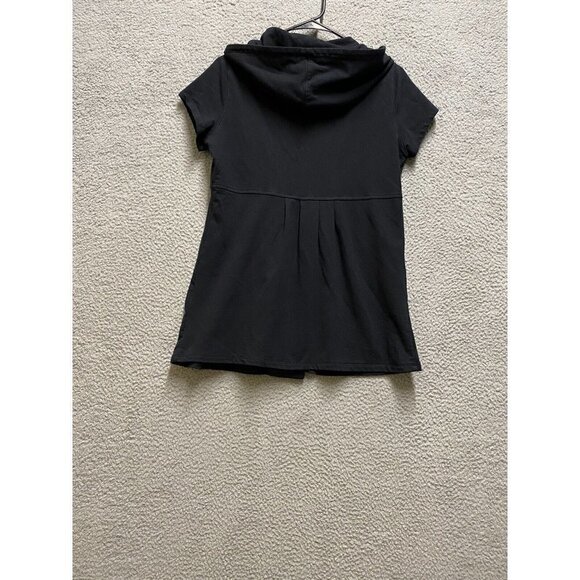 INC Women’s Black Cotton Blend 3 Button Front Short Sleeve  Collar Tunic… - Picture 2 of 6